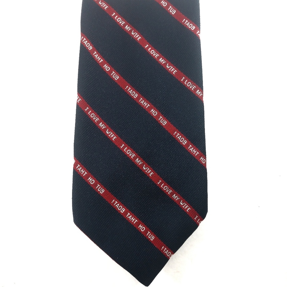 Alynn men's funny polyester tie in blue and red